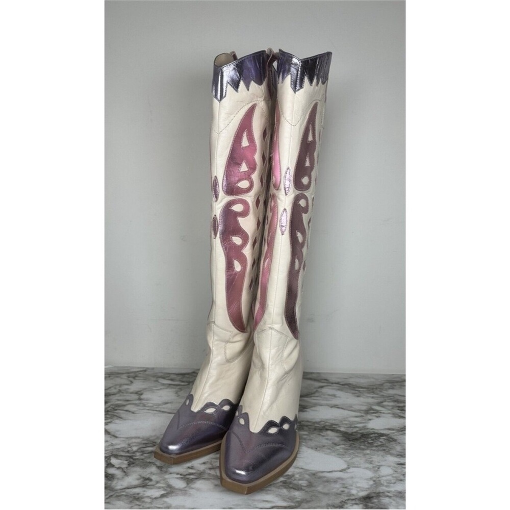 Nasty gal cowboy boots metallic - Picture 5 of 6